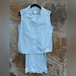 Vintage Whispers 90s Cottagecore Seersucker Grannycore Feminine Pajamas XL NWT